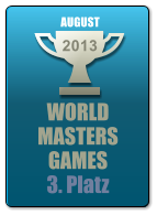WORLD MASTERS GAMES 3. Platz 2013 AUGUST